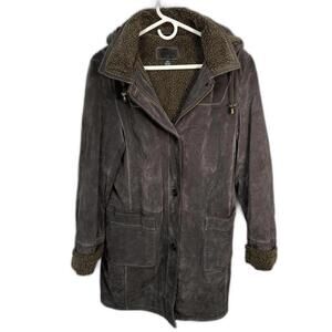 Denver Hayes‎ Chunky Brown Suede Winter Coat Medium